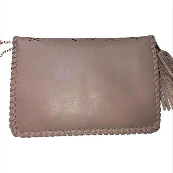 3AM Forever Tan Boho Floral Laser Cut Design Gold Chain Shoulder Bag - Picture 3 of 10